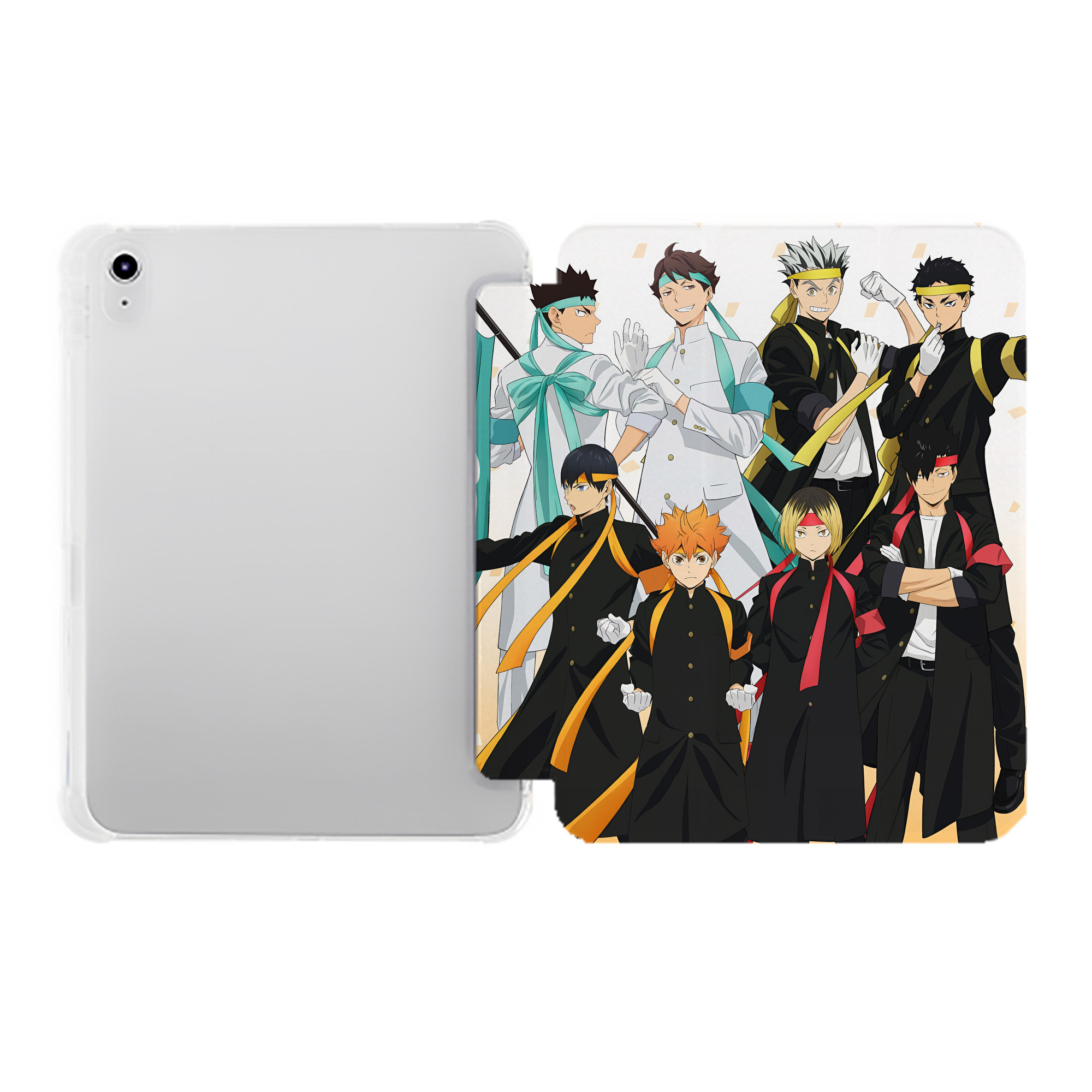 （画像用） ハイキュー!! Haikyu!! IPad ケース ペン収納付き 三つ折りスタンド PUレザー×シリコン 対応機種9.5/10.5/10.9インチ